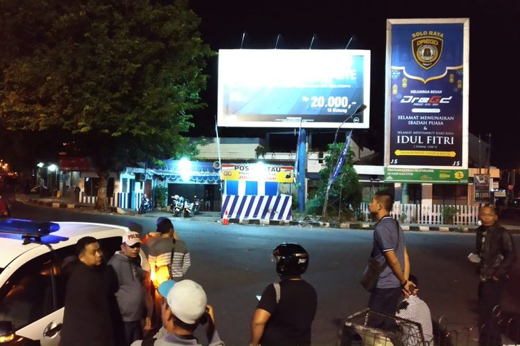 Ledakan bom terjadi di pos polisi Tugu Kartasura, Sukoharjo, Jawa Tengah, Senin (3/6/2019).
