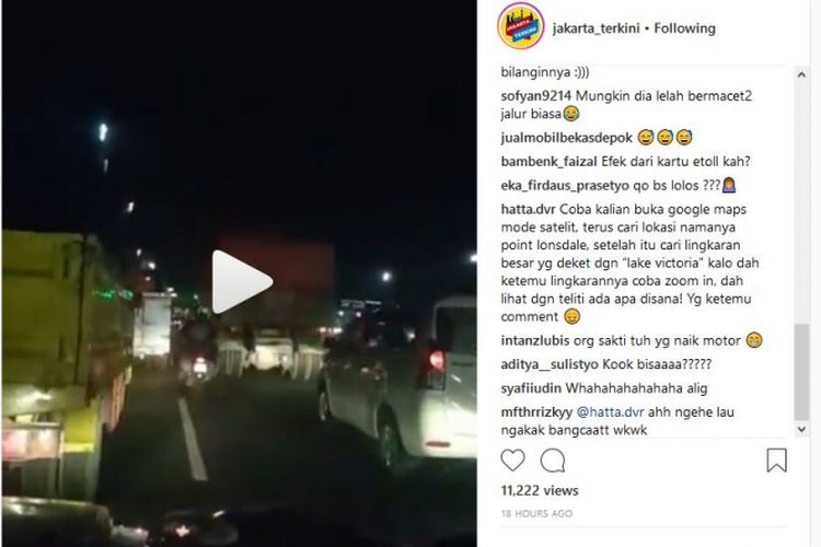 Video pengendara motor melintas di jalan tol viral di media sosial. 