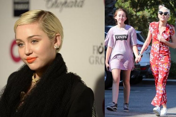 Miley Cyrus baru saja dianugerahi sebuah gelar berkat komitmen gaya hidupnya yang dianggap sehat sebagai seorang vegan. (Kanan) Bersama sang adik, Noah Cyrus, mereka mengampanyekan perihal perlindungan binatang.