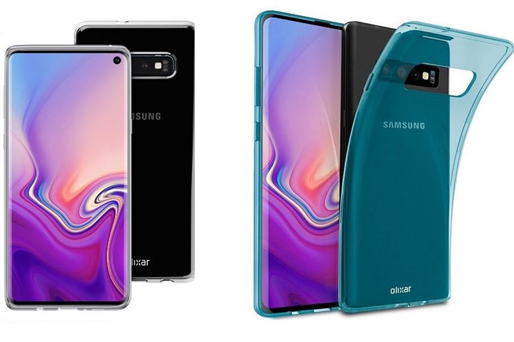 Render casing Galaxy S10 Lite (kiri) dan Galaxy S10 (kanan)