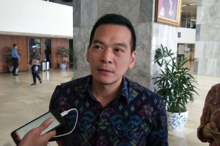 Wakil Sekretaris Jenderal Partai Kebangkitan Bangsa (PKB) Daniel Johan di Kompleks Parlemen, Senayan, Jakarta, Selasa (27/2/2018).