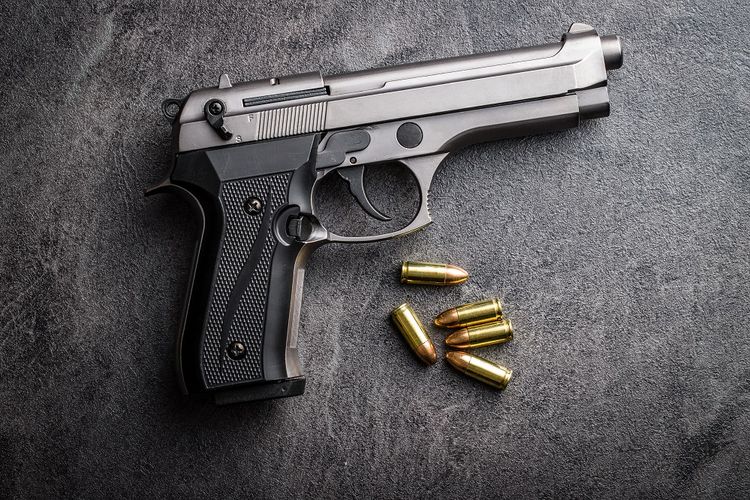 Ilustrasi pistol 9 mm.