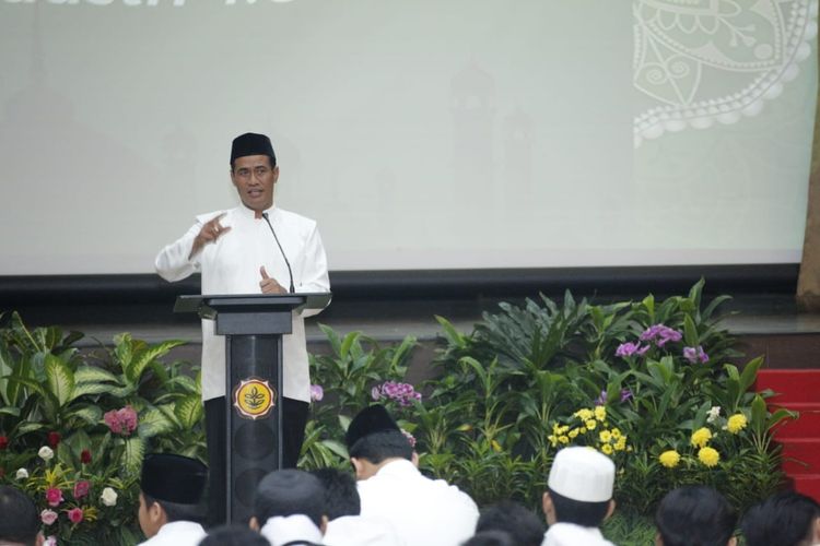 Menteri Pertanian Andi Amran Sulaiman saat acara Buka Puasa Bersama di Kantor Kementerian Pertanian, Senin (27/5/2019).