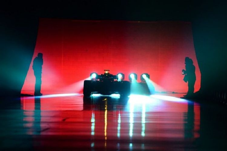 Ilustrasi peluncuran mobil Formula 1.