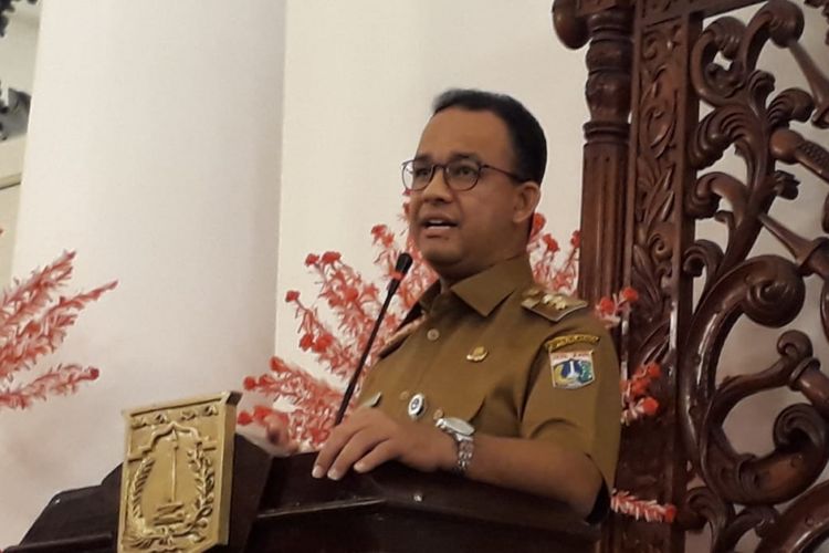 Gubernur DKI Jakarta Anies Baswedan di Balai Kota DKI Jakarta, Jalan Medan Merdeka Selatan, Selasa (24/7/2018).