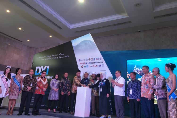 Pembukaan Deep and Extreme Indonesia (DXI) 2019 di JCC Senayan, Kamis (4/4/2019). DXI berlangsung hingga Minggu (7/4/2019).