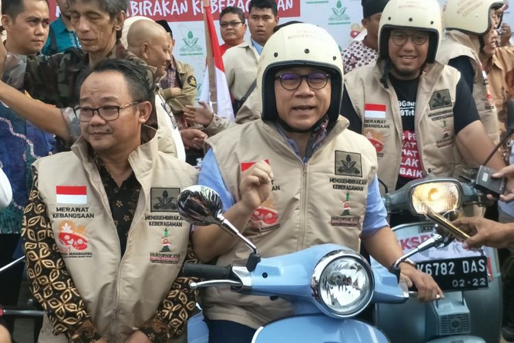 Ketua Umum Partai Amanat Nasional (PAN) Zulkifli Hasan ketika ditemui dalam sebuah acara di Gedung Pusat Dakwah Muhammadiyah, Jakarta, Sabtu (5/5/2018). 