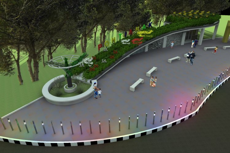 Gambar desain rencana pembangunan taman di Kota Pontianak