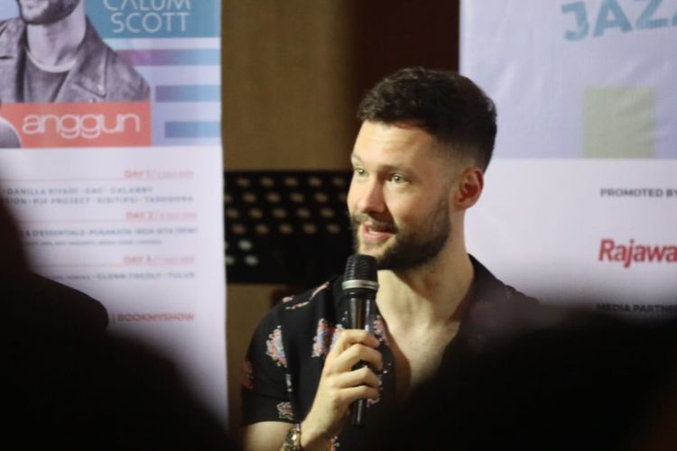 Calum Skott dalam jumpa pers Prambanan Jazz 2019 di Hotel Tentrem, Yogyakarta, Kamis (4/7/2019).
