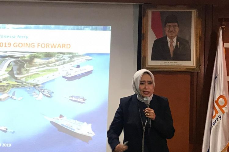 Direktur Utama PT ASDP Indonesia Ferry (Persero) Ira Puspadewi saat di kantornya, Jakarta, Rabu (16/1/2019).