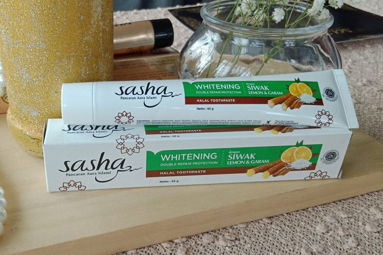 Sasha Halal Toothpaste, pasta gigi halal yang diluncurkan pada Jumat (18/5/2018). 