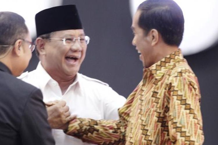 Jokowi dan Prabowo bertemu di Kertanegara 4, Jakarta, Jumat (17/10/2014).