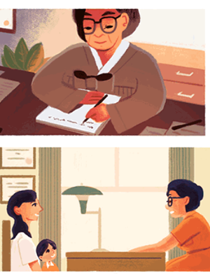 Google Doodle untuk menghormati Lee Tai-young.