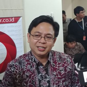 Direktur Eksekutif Indikator Politik Burhanuddin Muhtadi di Jakarta, Rabu (11/10/2017).