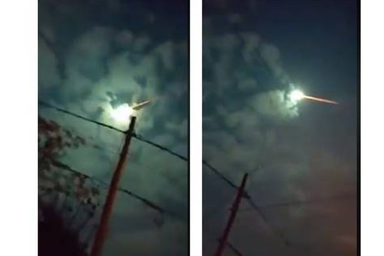 Viral sebuah video yang diduga meteor jatuh berlokasi di Probolinggo beredar di media sosial Facebook pada Minggu (5/5/2019).