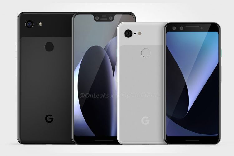 Bocoran tampilan smartphone Google Pixel 3 dan Pixel 3 XL.