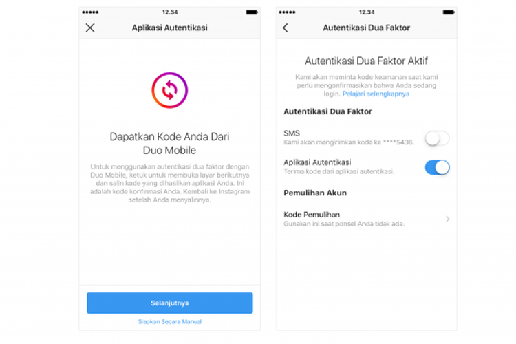 Autentikasi dua faktor Instagram di aplikasi pihak ketiga