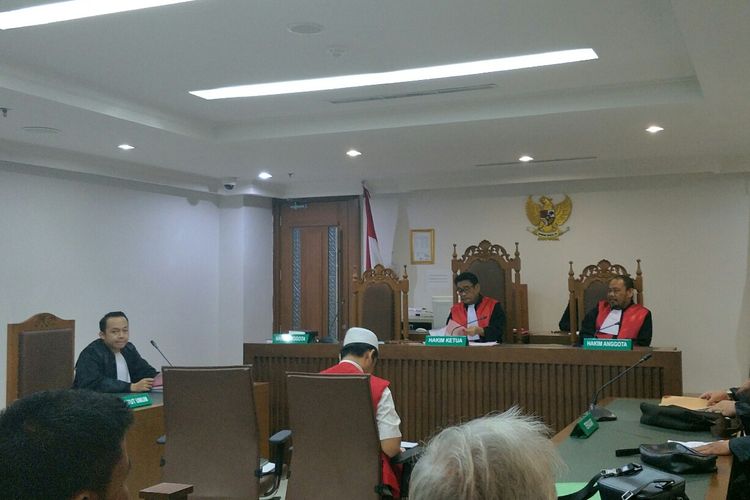 Kondisi Persidangan di Pengadilan Negeri Jakarta Pusat, Senin (12/8/2019).