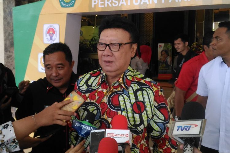 Menteri Dalam Negeri Tjahjo Kumolo saat di Hotel Sultan, Jakarta, Kamis (7/2/2019). 