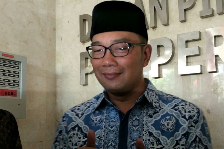 Wali Kota Bandung Ridwan Kamil ketika ditemui usai berkunjung ke kantor DPP PDI-P, di Jalan Diponegoro, Jakarta Pusat, Rabu (3/1/2018).