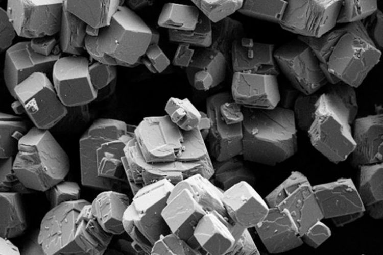 Gambar mikroskop elektron dari kalsit