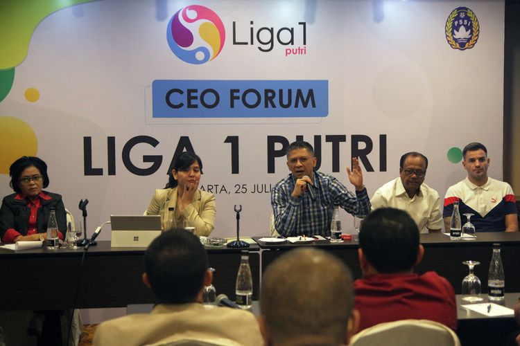 Rapat koordinasi antara PSSI bersama 18 klub peserta Liga 1 bertajuk CEO Forum Liga 1 Putri di Jakarta, pada Kamis (25/7/2019) siang.