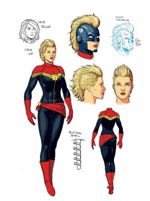 Gaya Captain Marvel dengan tatanan rambut mohawk versi Marvel Comics. Rabu (19/9/2018)