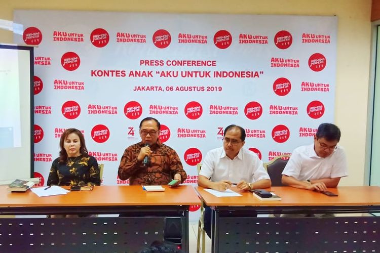 Konferensi pers Kontes Anak Aku untuk Indonesia digelar Harmoni Indonesia di Gedung Kemenristekdikti, Jakarta (6/8/2019). 