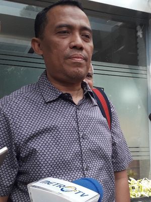 Ketua Bantuan Hukum FPI Sugito Atmo Prawiro di Mapolda Metro Jaya, Sabtu (25/5/2019).