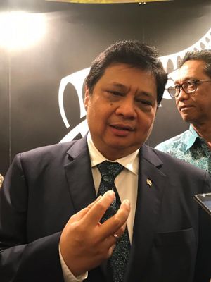 Menteri Perindustrian Airlangga Hartanto di Jakarta, Kamis (3/10/2018)