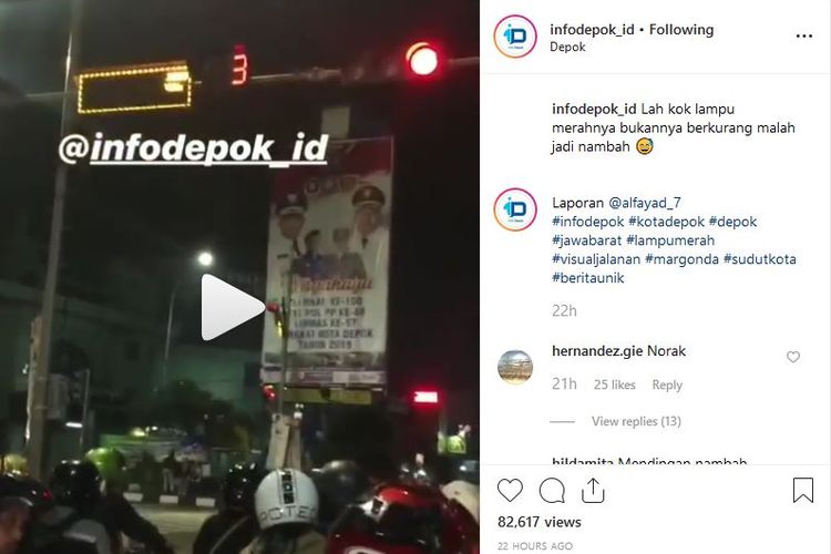 Indikator lampu merah yang bertambah di Depok menjadi perbincangan di media sosial. 