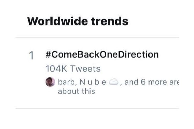 One Direction Trending Topic Twitter Dunia