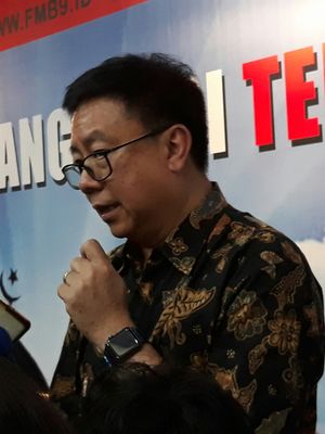 Ketua Dewan Pers Yosep Adi Prasetyo di Kantor Kementerian Komunikasi dan Informatika, Jakarta, Rabu (16/5/2018).