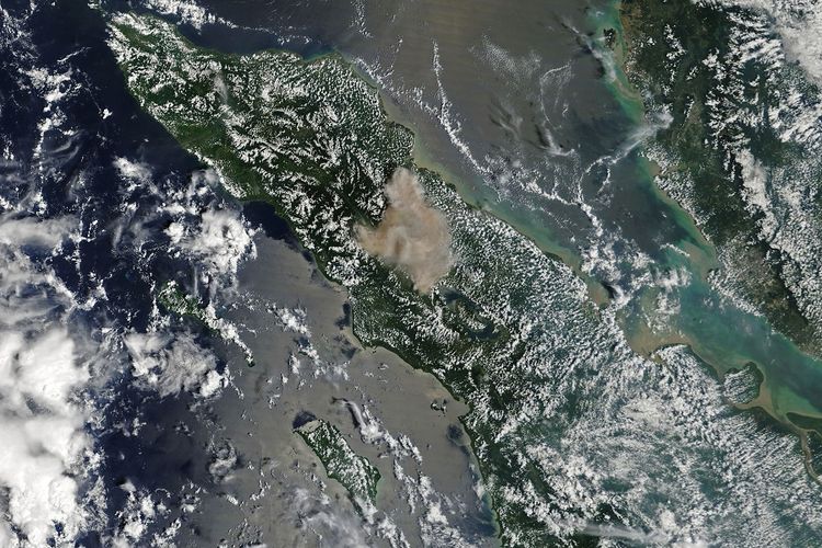 Citra satelit letusan Sinabung 2018