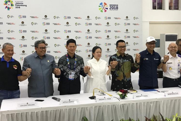 Acara media briefing tentang Asian Para Games 2018 di Kantor Kemenko PMK, Jakarta Pusat, Kamis (4/10/2018). 