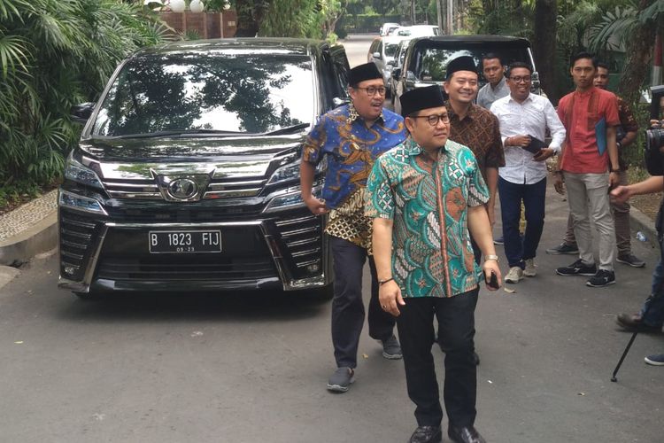Ketua Umum PKB Muhaimin Iskandar dan para pengurus PKB tiba di kediaman Maruf Amin, Jumat (5/7/2019).