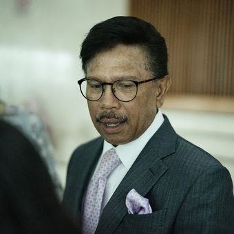 Sekjen Partai Nasdem Johnny G. Plate saat ditemui di Kompleks Parlemen, Senayan, Jakarta, Rabu (8/6/2019).