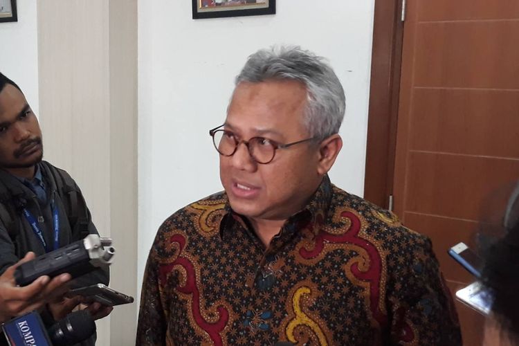 Ketua KPU Arief Budiman di Gedung KPU, Menteng, Jakarta Pusat, Selasa (20/8/2019).