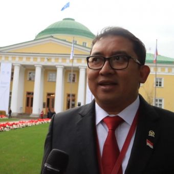 Wakil Ketua Dewan Perwakilan Rakyat (DPR) Fadli Zon di sela-sela kegiatan Inter-Parliamentary Union (IPU) KE-137 di Saint Petersburg, Rusia, Sabtu (14/10/2017).