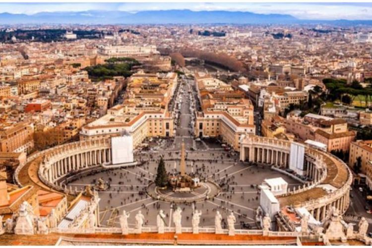 Negara Kota Vatikan yang merupakan negara dengan luas tersempit di seluruh dunia.