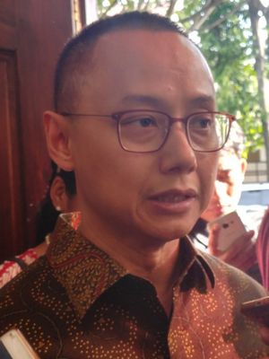 Sekjen PAN Eddy Soeparno ditemui usai diskusi daksa forum, di Jakarta, Jumat (24/11/2017).