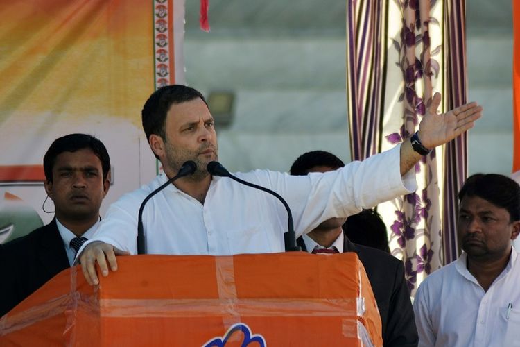 Presiden Partai Nasional Kongres India Rahul Gandhi yang menjadi pesaing utama Narendra Modi dalam pemilihan umum tahun ini. 