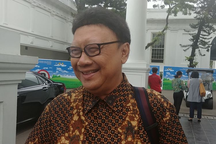 Menteri Dalam Negeri Tjahjo Kumolo di Istana Kepresidenan, Jakarta, Selasa (29/8/2017).