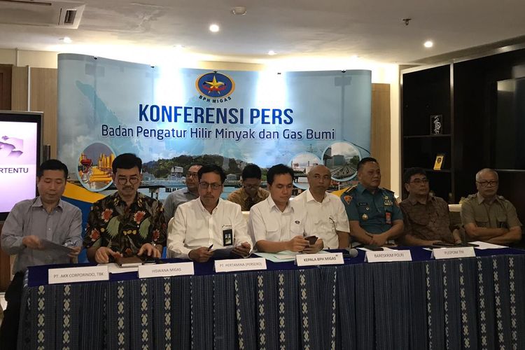 Konferensi pers BPH Migas di Jakarta, Rabu (21/8/2019).
