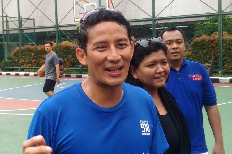 Calon wakil presiden nomor urut 02, Sandiaga Uno, saat di GOR Bulungan, Jakarta Selatan, Rabu (13/2/2019)