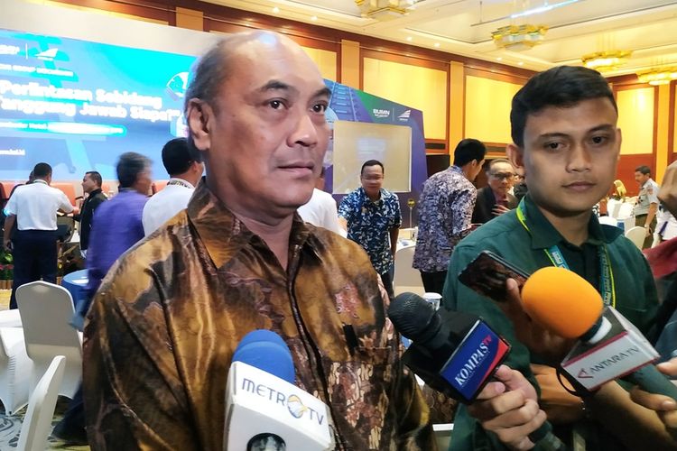 Komite Nasional Keselamatan Transportasi (KNKT) Soerjanto Tjahjono memberikan keterangan di Hotel Borobudur, Jakarta, Jumat (6/9/2019).