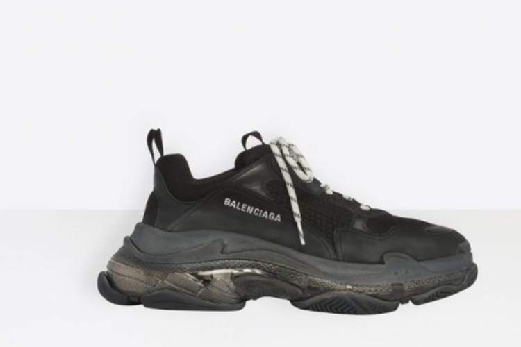 balenciaga triple s clear sole gray