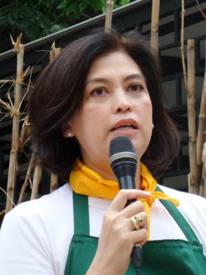 Chef Arimbi Nimpuno pada peresmian gerai Chacho Bowls di Jalan Pangeran Antasari, Jakarta, Sabtu (15/9/2018).