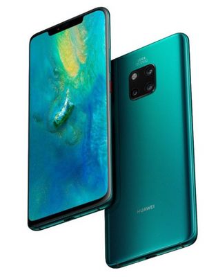 Huawei mate 20 Pro dengan fitur 3 kamera dan sensor sidik jari terintegrasi di layar.