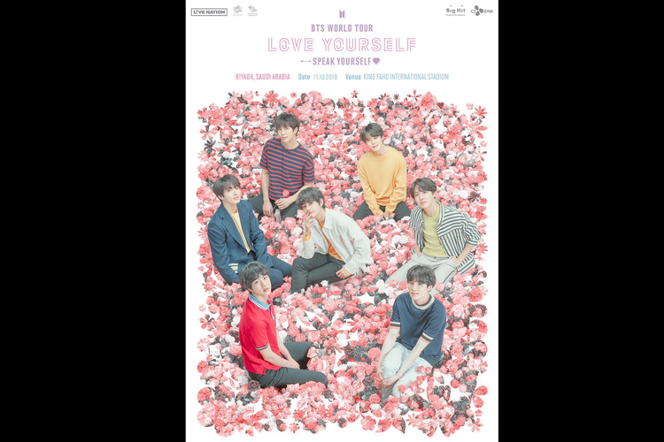 Poster konser BTS Love Yourself: Speak Yourself di Arab Saudi. 